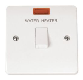 CMA042  Mode White 20A DP Switch With Neon ‘Water Heater’